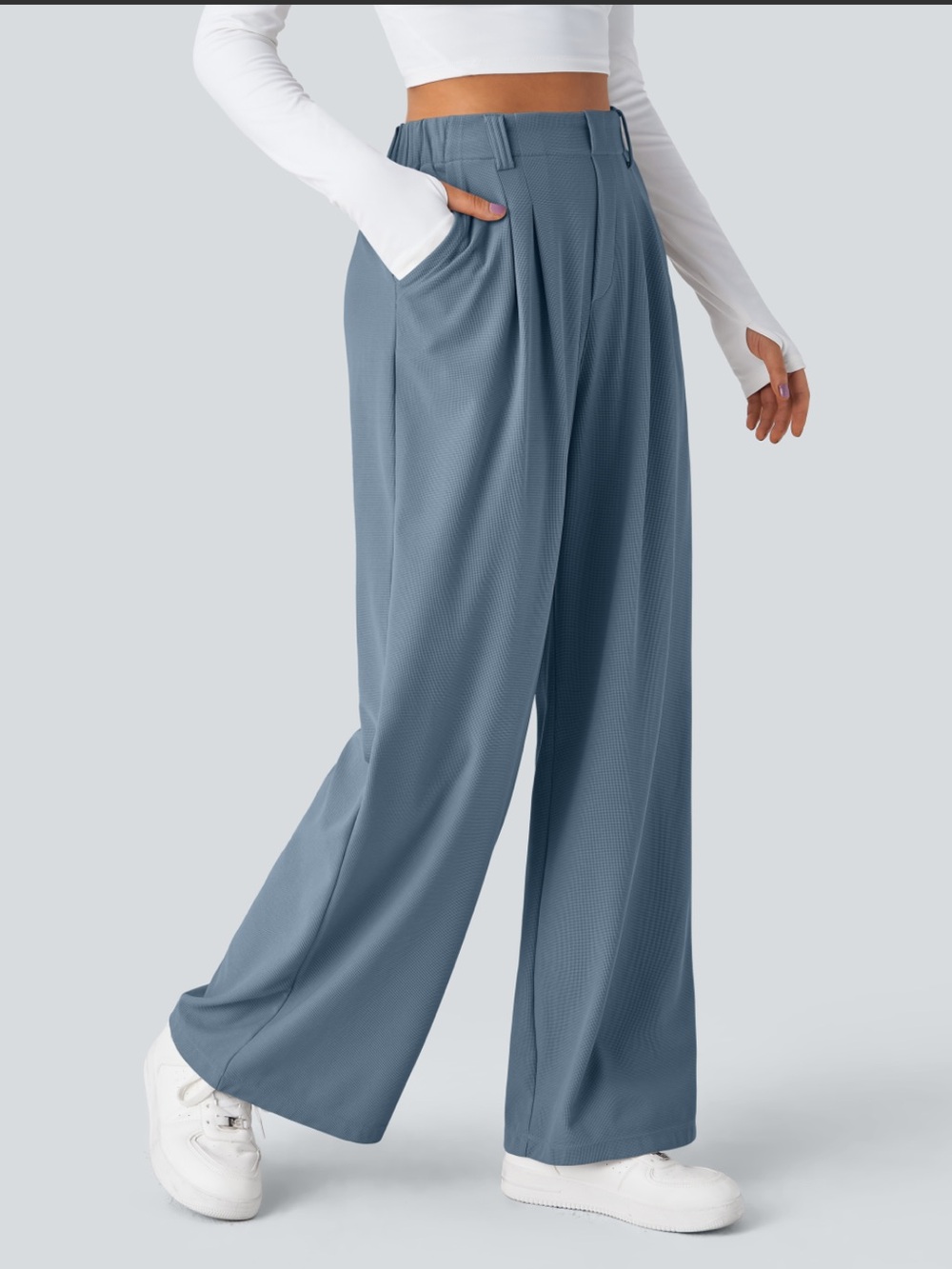 Halara Flex™ High Waisted Pocket
Wide Leg Waffle Work Pants new size large R